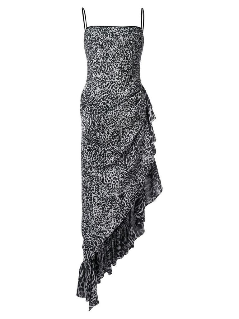 Rasario leopard-print asymmetric dress - Black