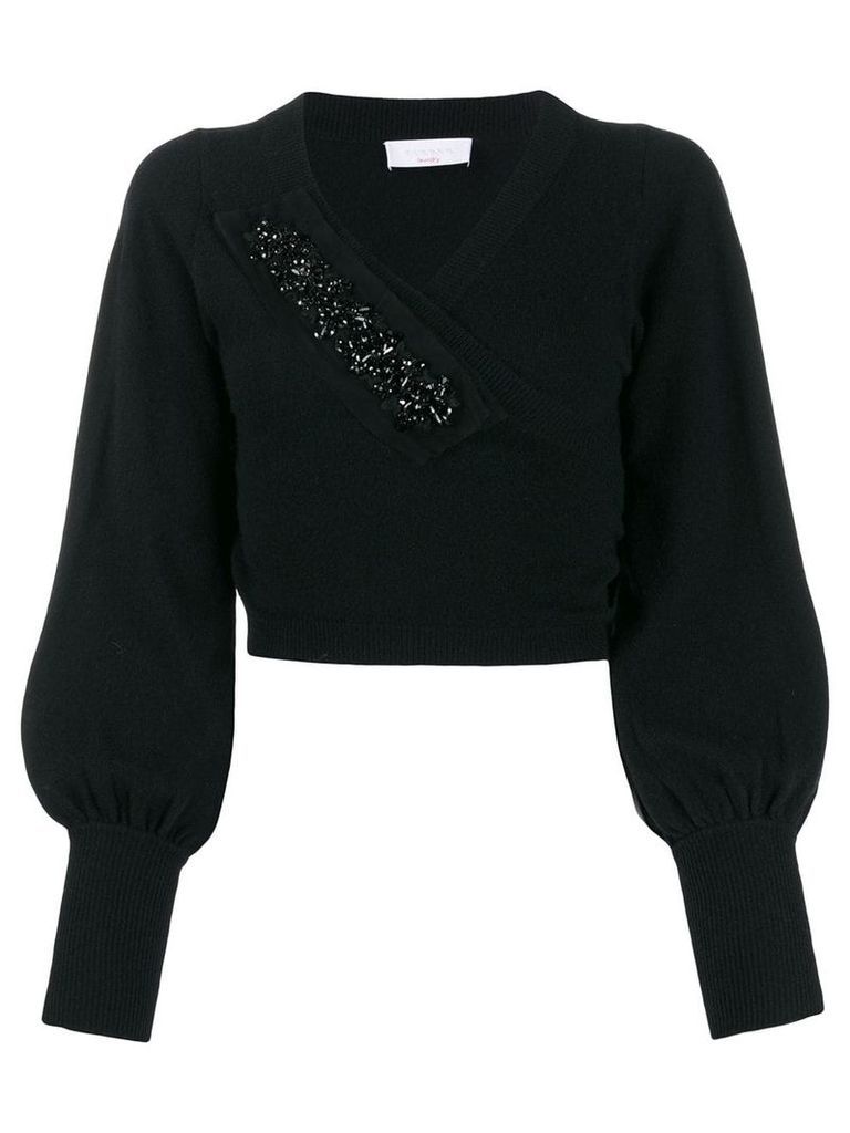 P.A.R.O.S.H. wrap style front jumper - Black