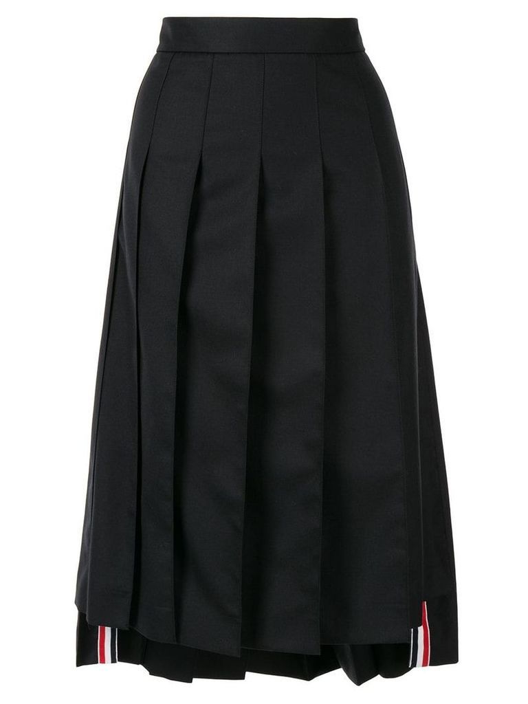 Thom Browne asymmetric pleated skirt - Black