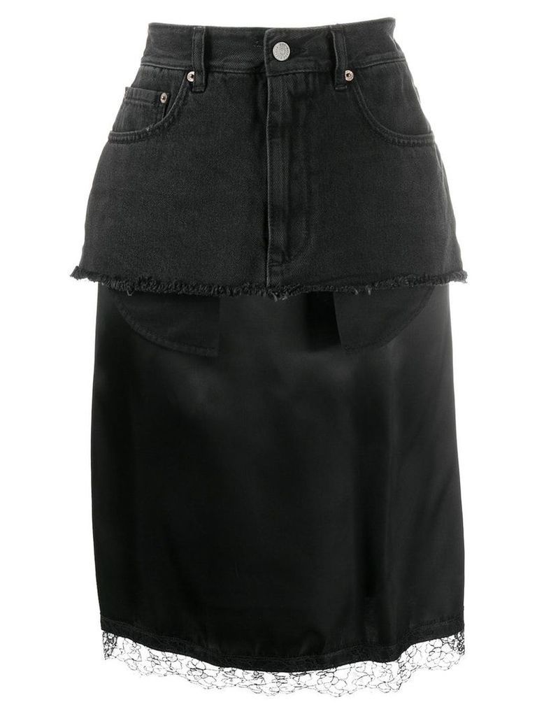 Mm6 Maison Margiela layered midi skirt - Black