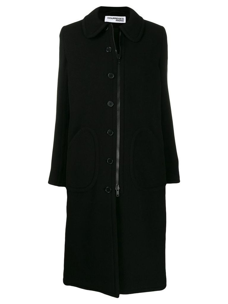 Courrèges single breasted coat - Black