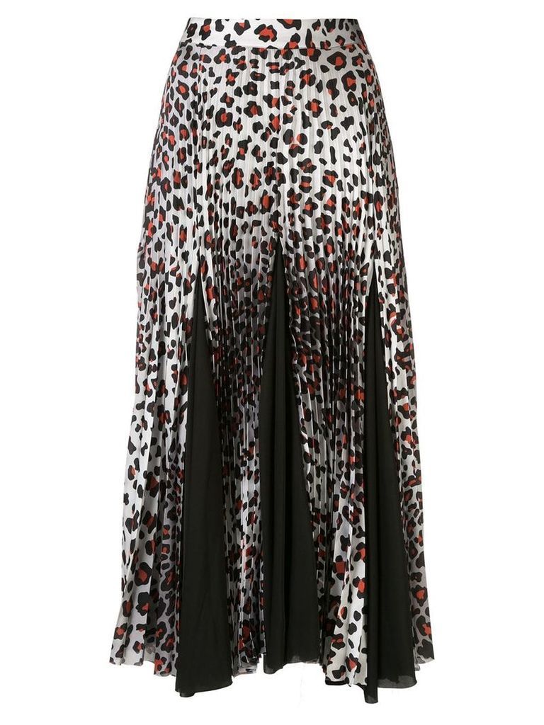 Marques'Almeida leopard-print pleated skirt - White