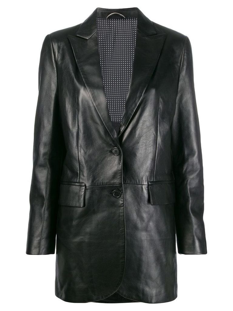 Ermanno Scervino stitched panels leather jacket - Black