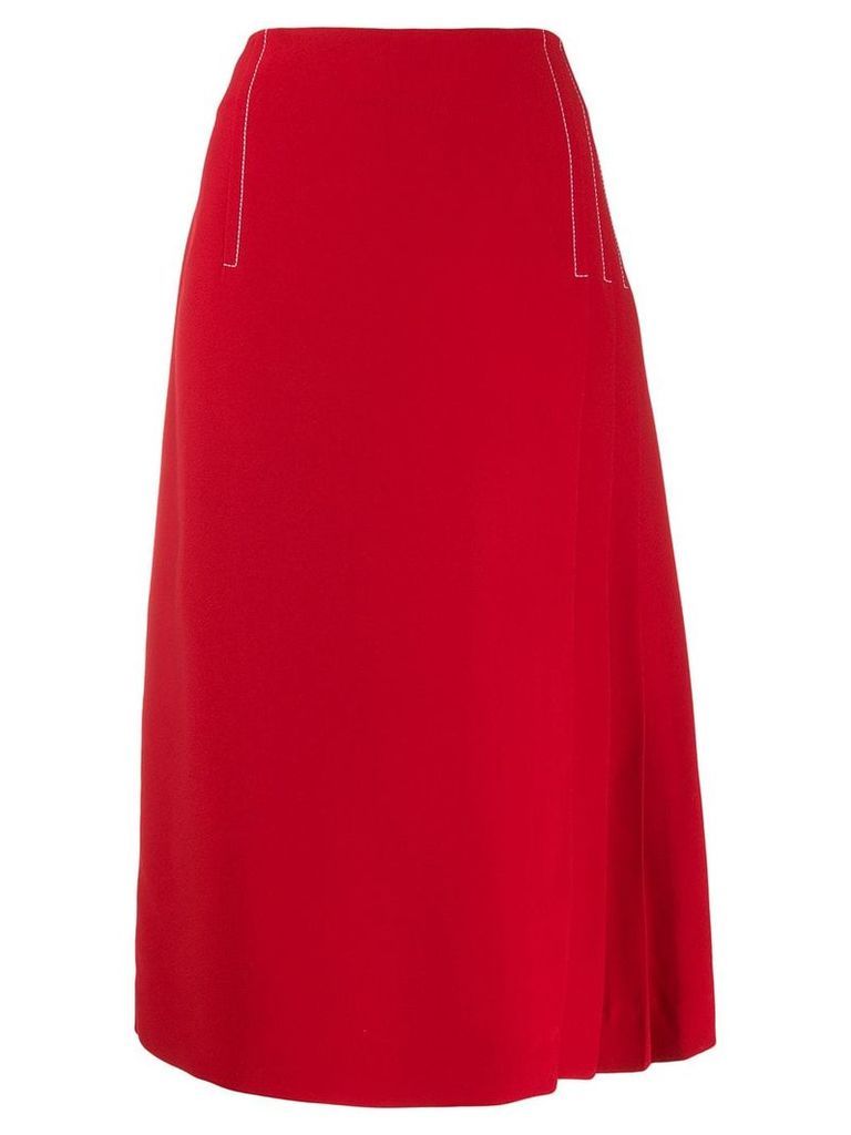 Marni pleated-detail midi skirt - Red