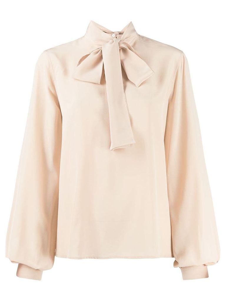 Calvin Klein bow detail blouse - NEUTRALS