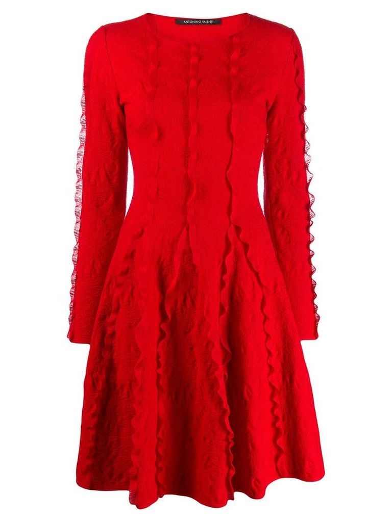 Antonino Valenti long sleeve knit dress - Red