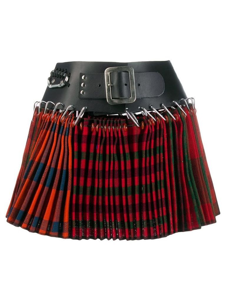Chopova Lowena belted wool mini skirt - Red
