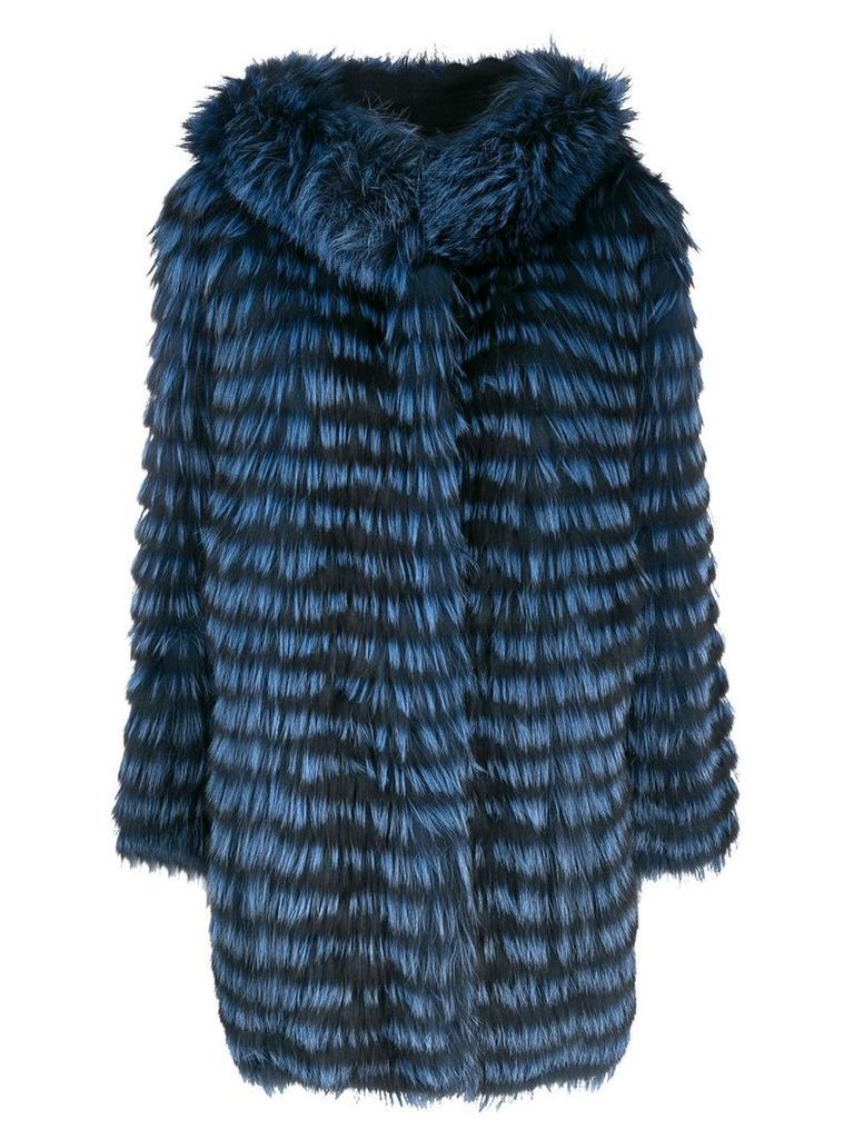 Simonetta Ravizza two-tone striped coat - Blue