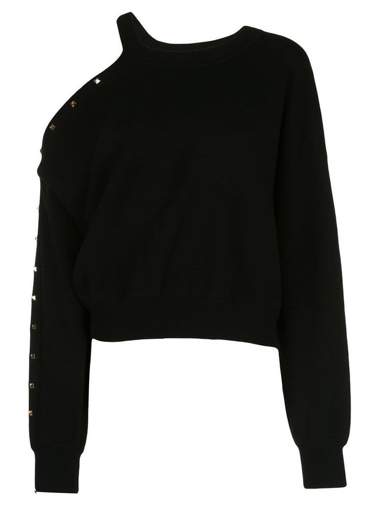 Alice+Olivia Michael open-shoulder sweatshirt - Black
