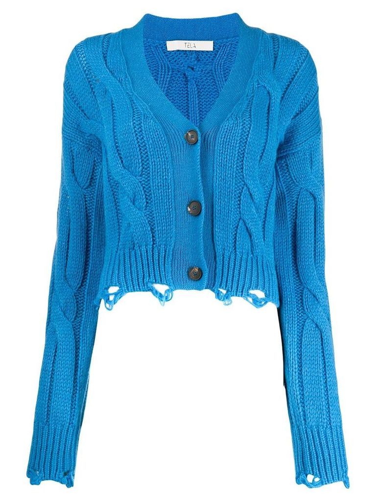 Tela distressed knit cardigan - Blue