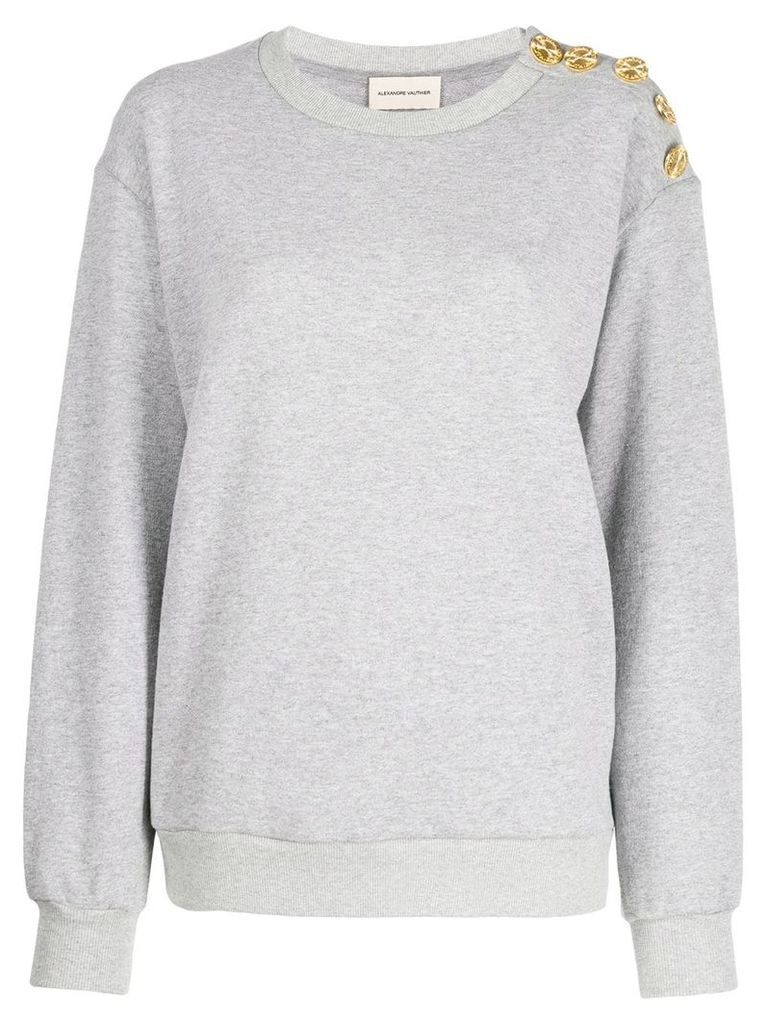Alexandre Vauthier buttoned sweatshirt - Grey