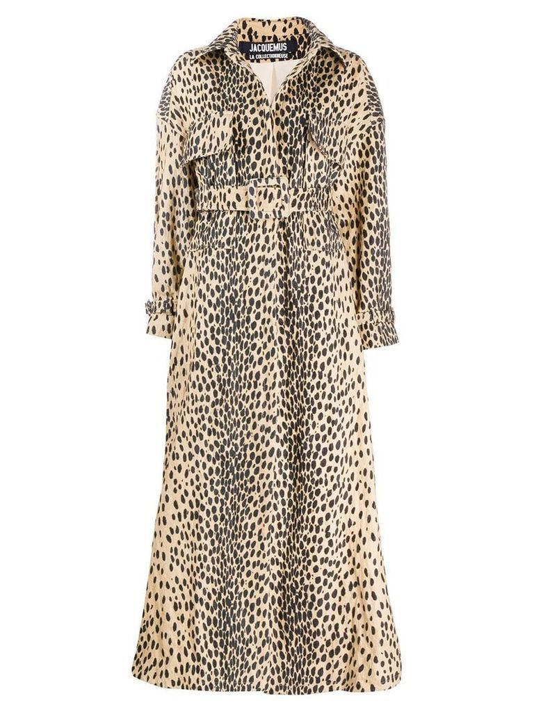 Jacquemus Thika leopard print oversized trench - Brown