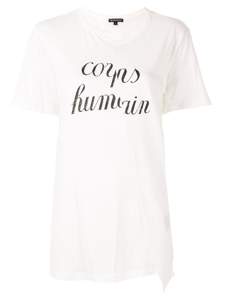 Ann Demeulemeester text print T-shirt - White