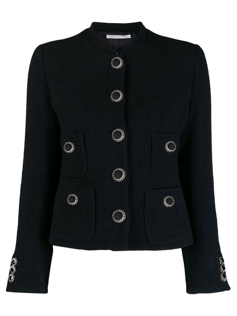 Alessandra Rich tailored decorative button jacket - Black