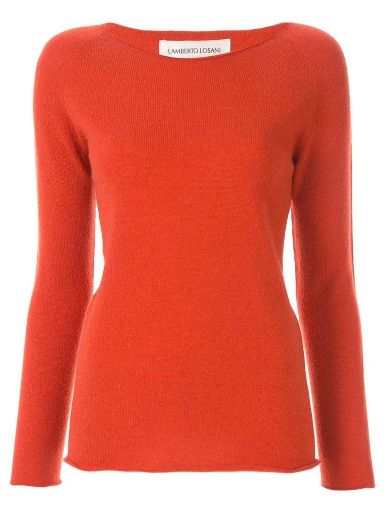 Lamberto Losani long-sleeve fitted sweater - ORANGE
