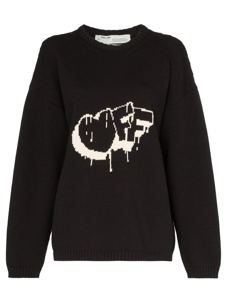 Off-White logo knitted jumper - Black