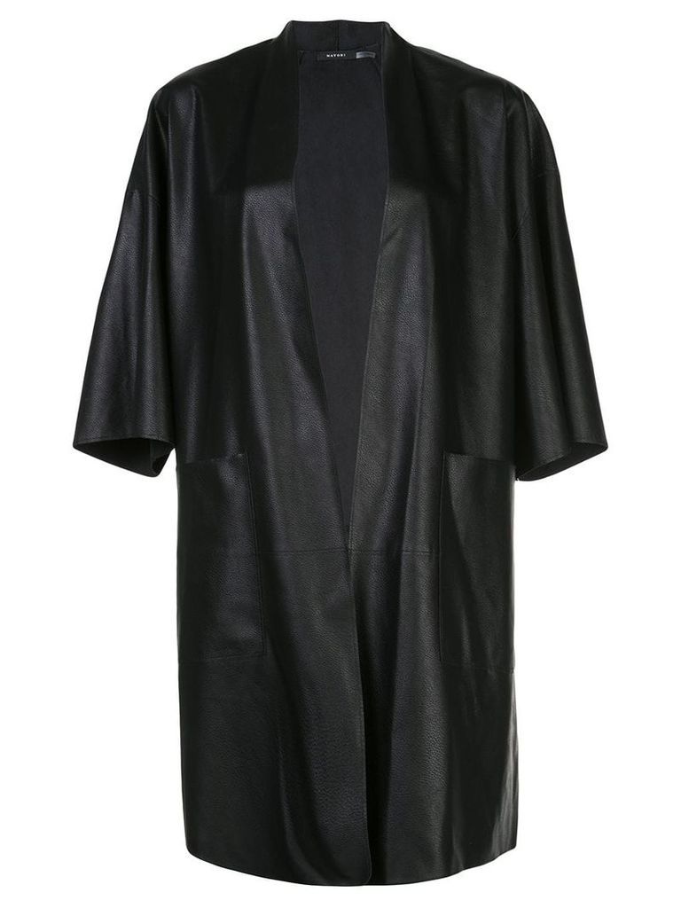 Natori faux leather kimona coat - Black