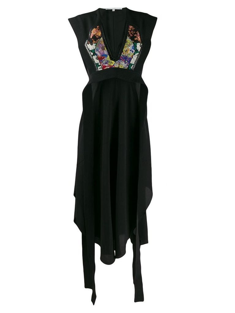 Stella McCartney floral patch midi dress - Black