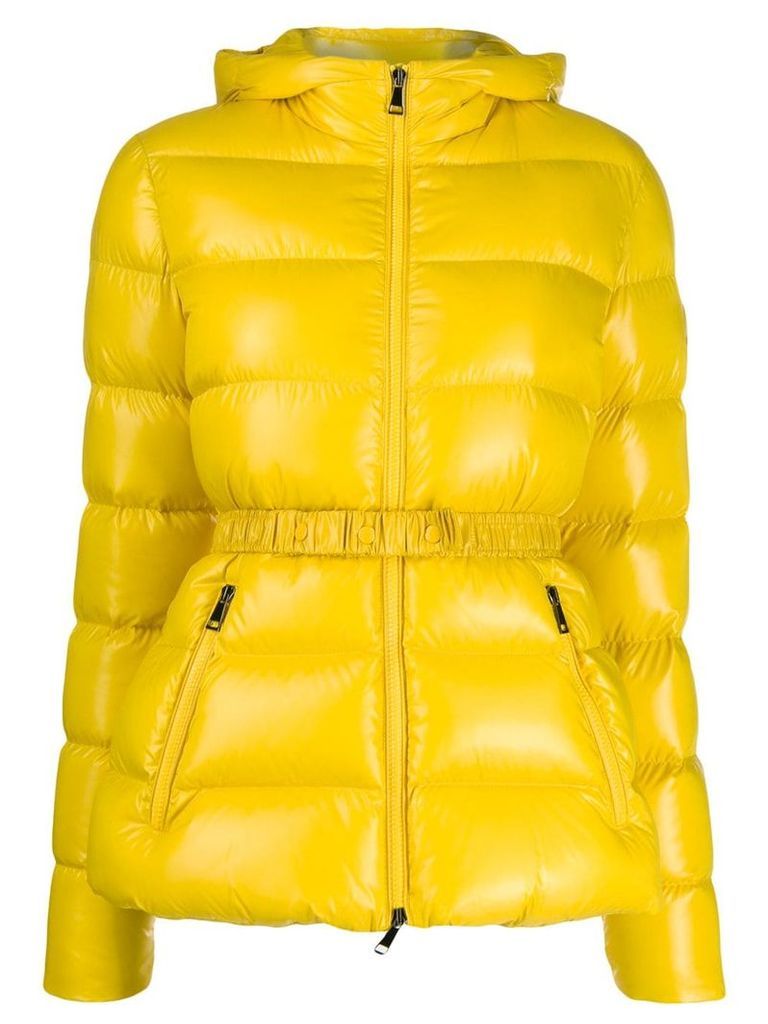 Moncler belted puffer jacket - Yellow