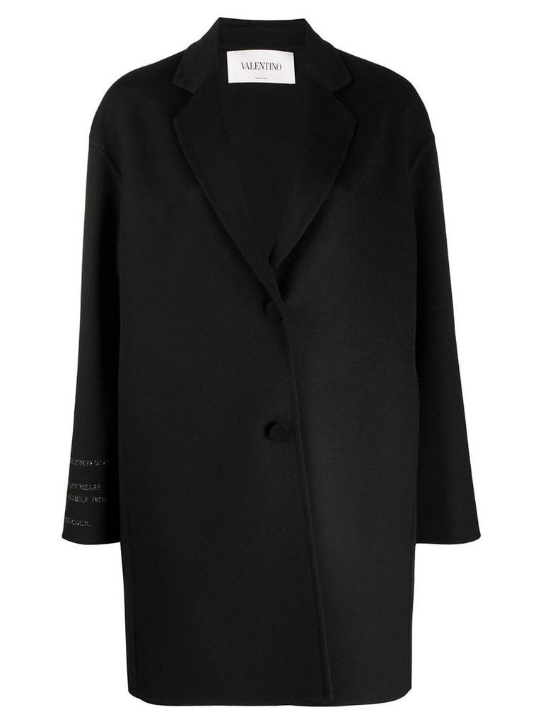 Valentino oversized single-breasted coat - Black