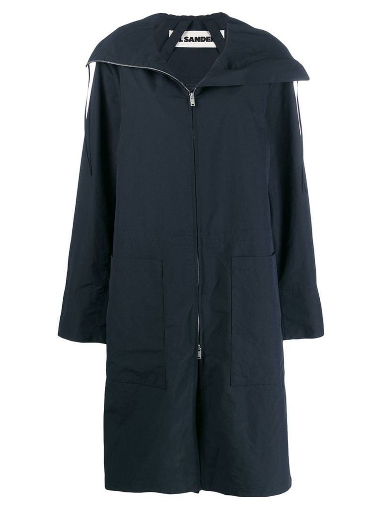 Jil Sander oversized parka coat - Blue