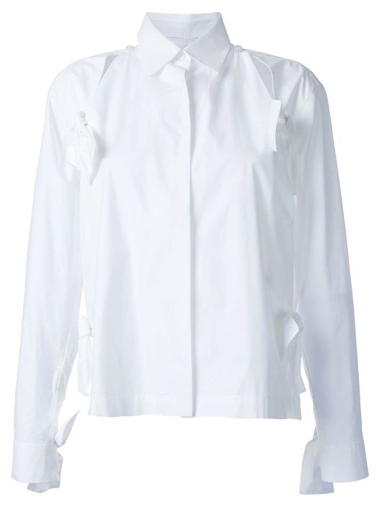 Roberts Wood bow detail split shirt - White