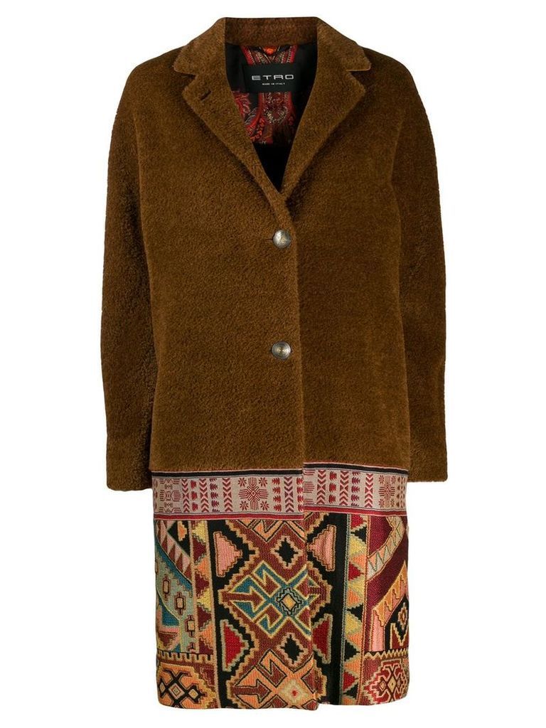 Etro navajo print coat - Brown
