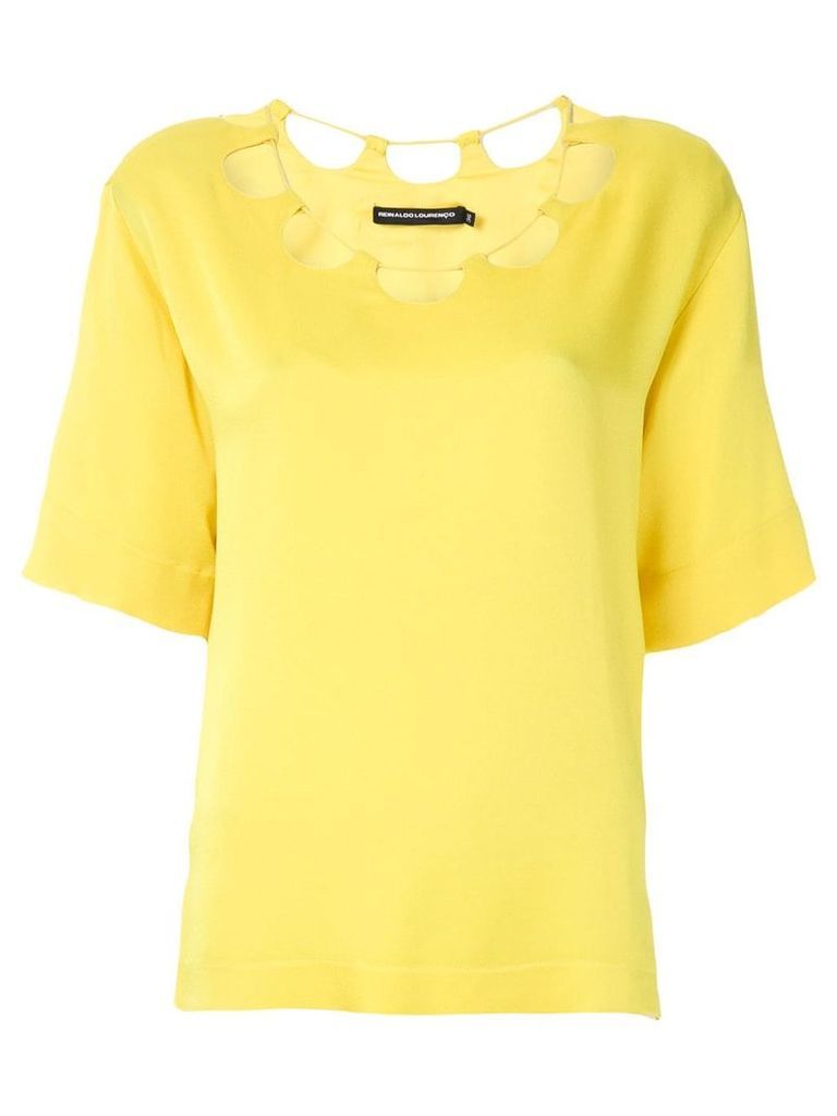 Reinaldo Lourenço cut out neck blouse - Yellow