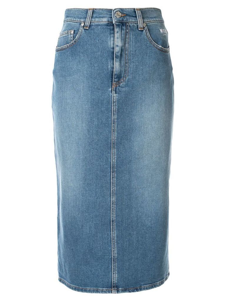 MSGM midi denim skirt - Blue