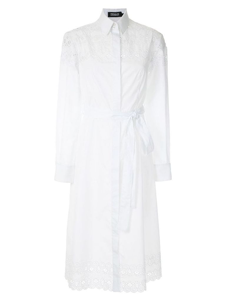 Reinaldo Lourenço laise embroidery shirt dress - White