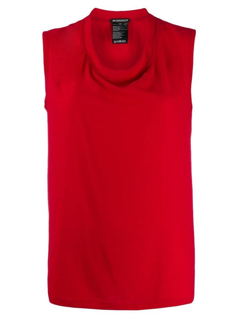 Ann Demeulemeester round neck tank top - Red