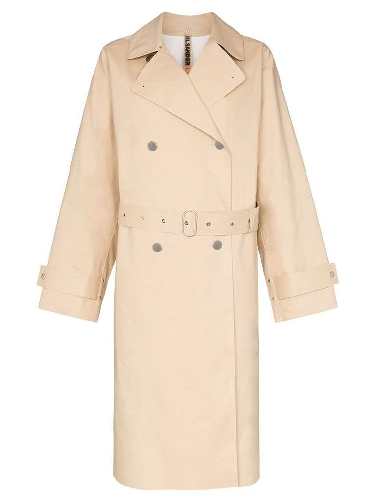Jil Sander double-breasted trench coat - NEUTRALS