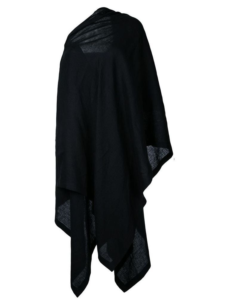 Yohji Yamamoto off-shoulder cloak dress - Black