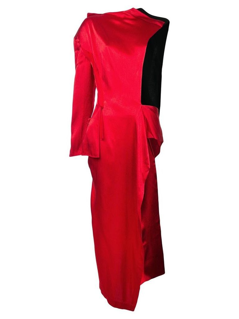 Yohji Yamamoto wrapped stole coat - Red