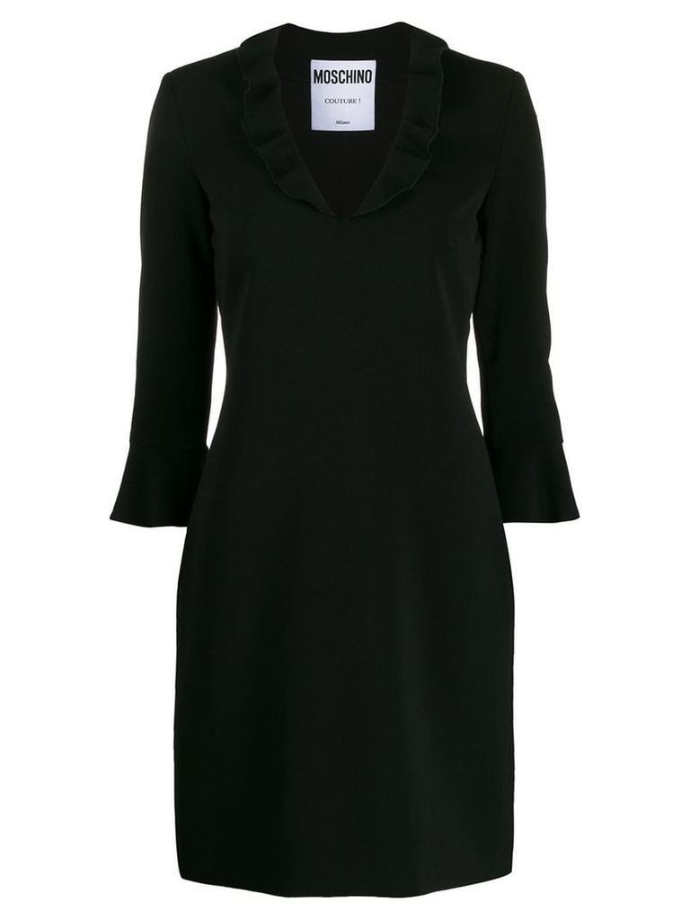 Moschino ruffled neck mini dress - Black