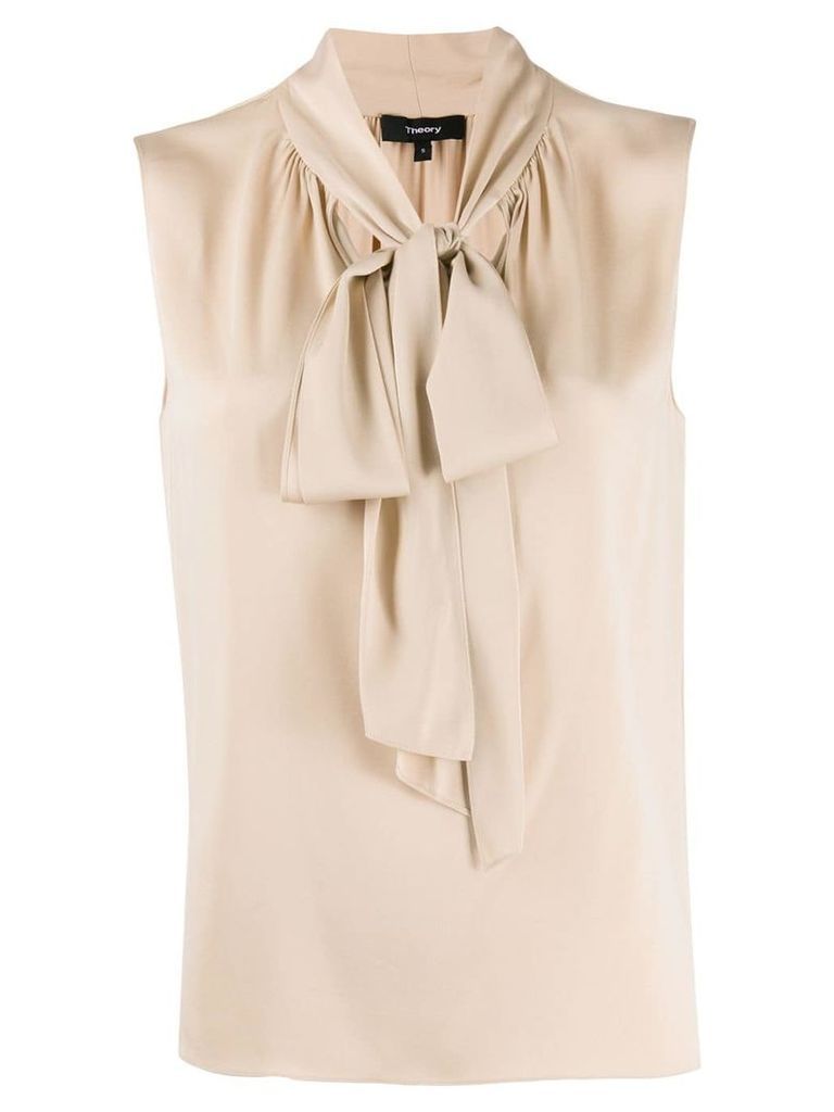 Theory pussy bow blouse - NEUTRALS