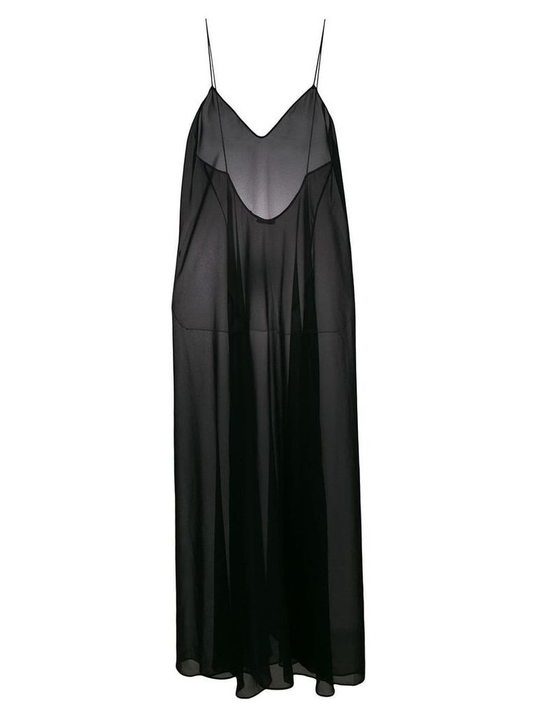 Oseree semi sheer dress - Black