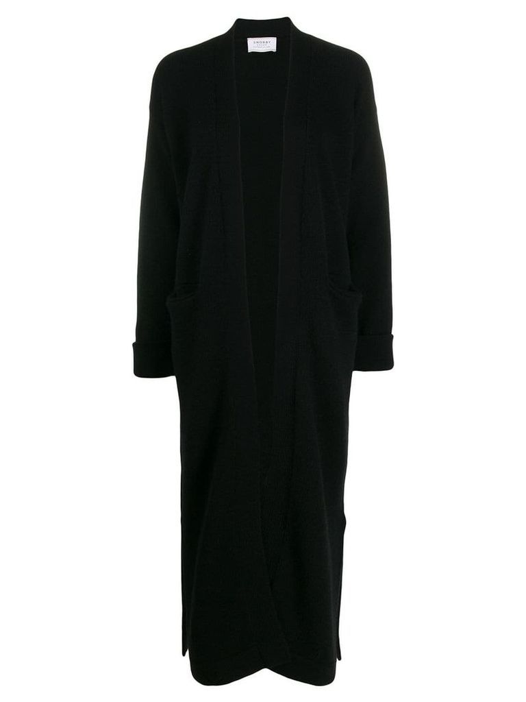 Snobby Sheep long open-front cardigan - Black
