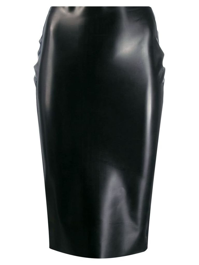 Nº21 rubberised high-waist skirt - Black