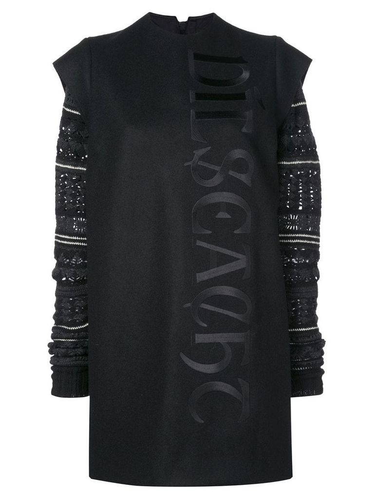 Vera Wang fair isle knit sleeve dress - Black