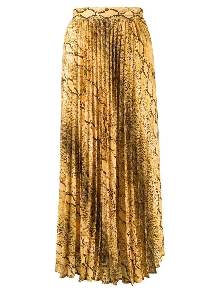 Andamane snakeskin print pleated skirt - Yellow