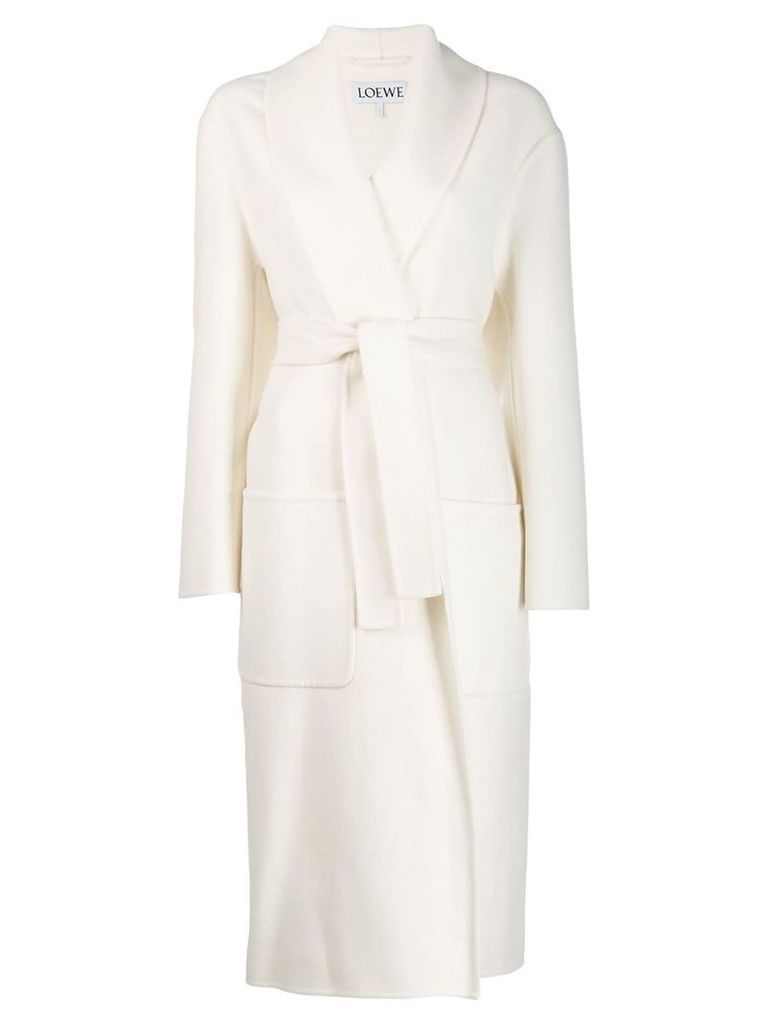 Loewe belted oversized coat - White
