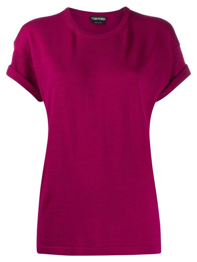Tom Ford knitted roll sleeves T-shirt - PINK