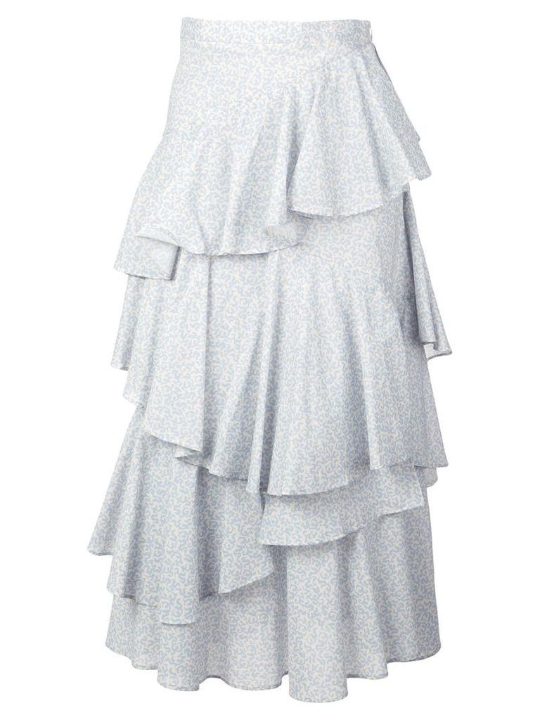 Alexa Chung tiered ruffle skirt - Blue
