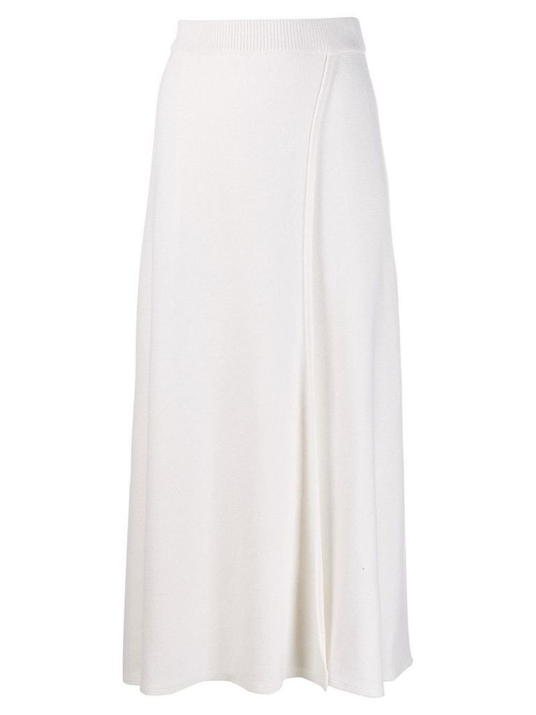 Malo knitted a-line skirt - White