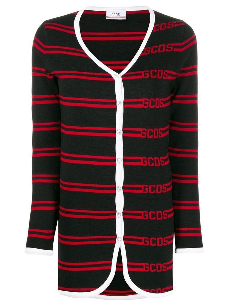 Gcds striped contrast-trimmed cardigan - Black