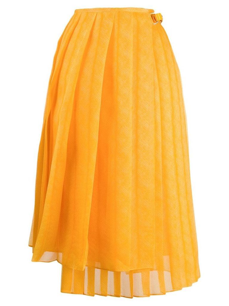 Fendi pleated wrap skirt - Yellow