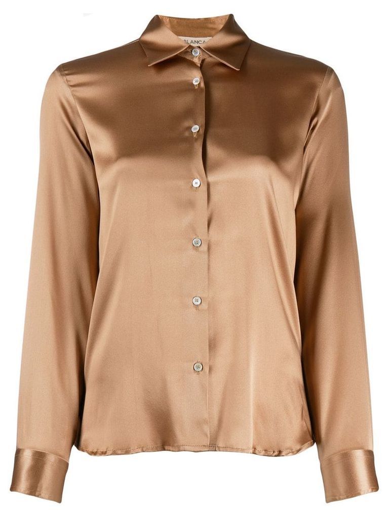 Blanca Vita silk fitted shirt - Brown