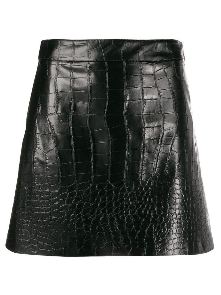 Blanca Vita crocodile embossed skirt - Black