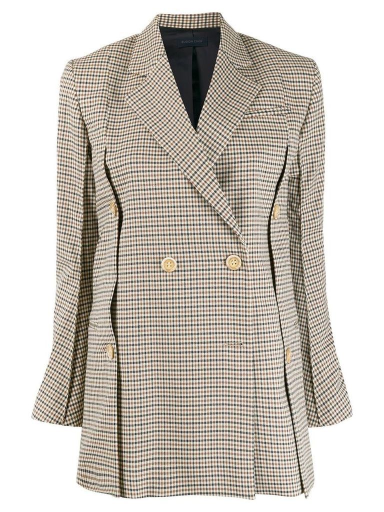 Eudon Choi checked double breasted blazer - NEUTRALS